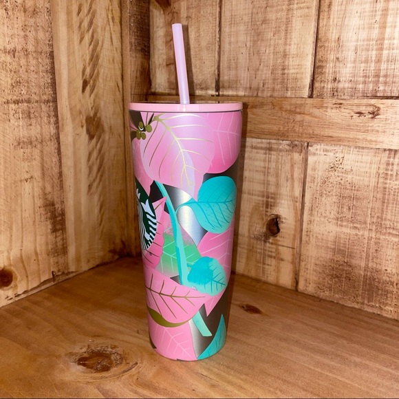NWT Starbucks Pink Poinsettia Leaf 2020 Winter - Picture 10 of 14